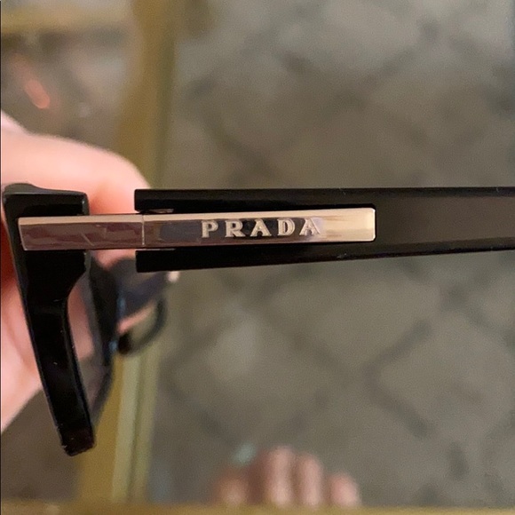 New Prada Eyeglasses Black Frames Silver Details - Picture 9 of 9